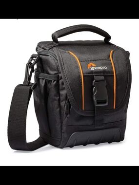 Lowepro Black Camera Bag with Orange Trim - Compact DSLR Carry Case